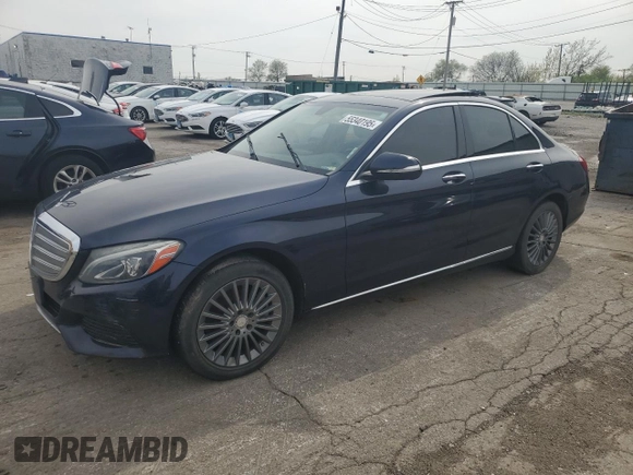 2015 Mercedes-Benz C 300 Luxury with VIN 55SWF4KB7FU081506, listed as a Copart auction lot 55340195 with 140,231 mi miles and Clean Title. Bid and sale history available at carsss.com. Image 1.
