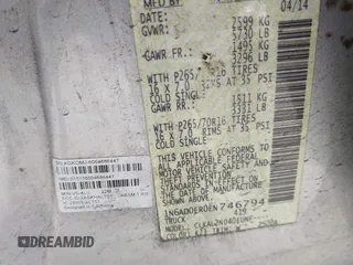 2014 Nissan Frontier SV with VIN 1N6AD0ER0EN746794, listed as a IAAI auction lot 42477321 with Not provided miles and . Bid and sale history available at DreamBid. Image 9.