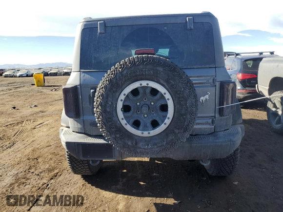 2023 Ford Bronco with VIN 1FMDE5CP4PLC09478, listed as a Copart auction lot 43074085 with 7,379 mi miles and Salvage title. Bid and sale history available at DreamBid. Image 6.