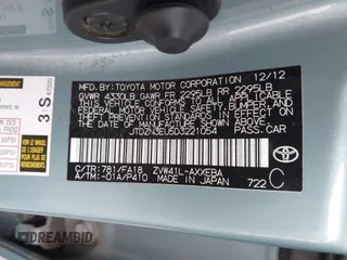 2013 Toyota Prius Two with VIN JTDZN3EU5D3221054, listed as a IAAI auction lot 42107385 with 132,993 mi miles and . Bid and sale history available at DreamBid. Image 9.