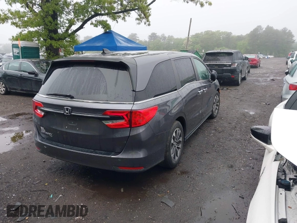 2022 Honda Odyssey EX-L z VIN 5FNRL6H77NB018068, wystawiony jako IAAI lot #42260972 z przebiegiem 37 990 mil mil oraz . Historia ofert i sprzedaży dostępna na DreamBid. Obrazek 4.