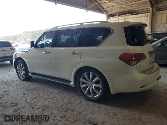 2014 Infiniti QX80 with VIN JN8AZ2NF1E9554013, listed as a Copart auction lot 58436654 with 0 mi miles and Clean Title. Bid and sale history available at carsss.com. Image 2.