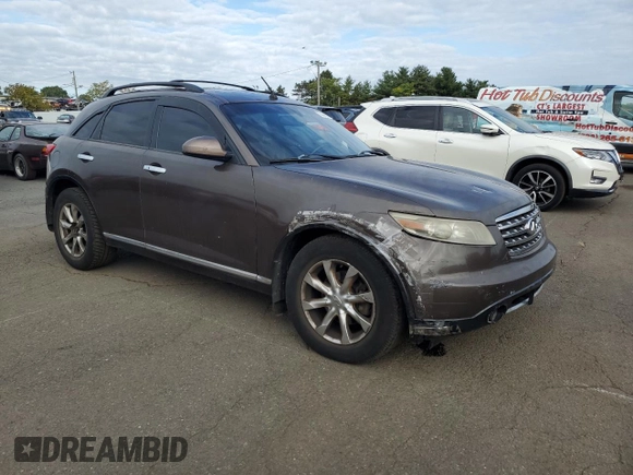 2007 Infiniti FX35 with VIN JNRAS08W47X208620, listed as a Copart auction lot 74446784 with 203,251 mi miles and Salvage Title. Bid and sale history available at carsss.com. Image 4.