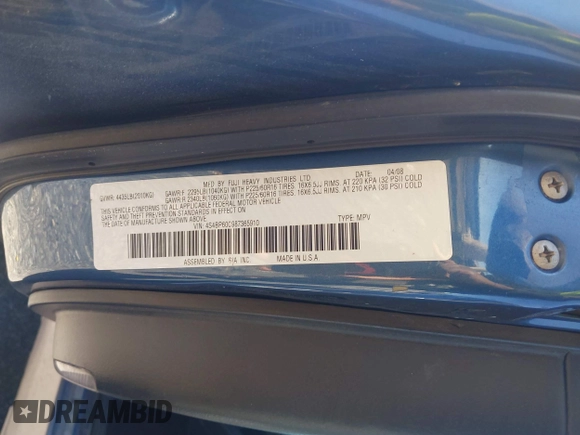 2008 Subaru Outback z VIN 4S4BP60C987365910, wystawiony jako IAAI lot #41891515 z przebiegiem 105 369 mil mil oraz . Historia ofert i sprzedaży dostępna na DreamBid. Obrazek 9.