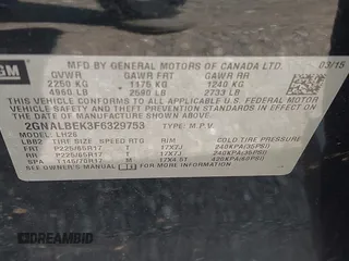 2015 Chevrolet Equinox LT с VIN 2GNALBEK3F6329753, выставлен на аукционе IAAI как лот 42318042 с пробегом 151 891 миль миль и . История ставок и продаж доступна на DreamBid. Изображение 9.