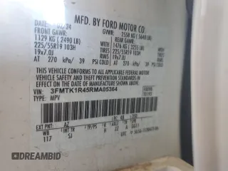 2024 Ford Mustang Mach-E Select with VIN 3FMTK1R45RMA05364, listed as a Copart auction lot 48360065 with 3,749 mi miles and Salvage Title. Bid and sale history available at DreamBid. Image 13.