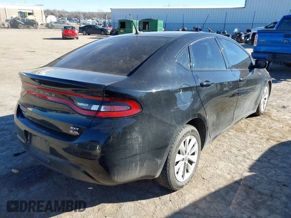 2014 Dodge Dart SXT with VIN 1C3CDFBB0ED676990, listed as a IAAI auction lot 41483182 with 117,618 mi miles. Bid and sale history available at carsss.com. Image 4.