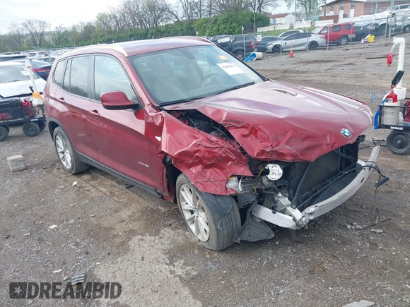 2014 BMW X3 xDrive28i with VIN 5UXWX9C53E0D23890, listed as a IAAI auction lot 42005823 with 129,564 mi miles and . Bid and sale history available at DreamBid. Image 1.