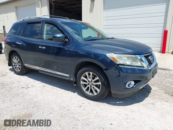 2014 Nissan Pathfinder S with VIN 5N1AR2MM1EC681791, listed as a IAAI auction lot 42662182 with 119,835 mi miles and . Bid and sale history available at DreamBid. Image 1.