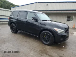 2011 Infiniti QX56 7-passenger with VIN JN8AZ2NE9B9006375, listed as a Copart auction lot 72799494 with 185,281 mi miles and Salvage Title. Bid and sale history available at carsss.com. Image 4.