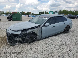 2023 BMW 7 Series 740i with VIN WBA23EH0XPCM01840, listed as a Copart auction lot 58458355 with Not provided miles and Salvage title. Bid and sale history available at DreamBid. Image 1.