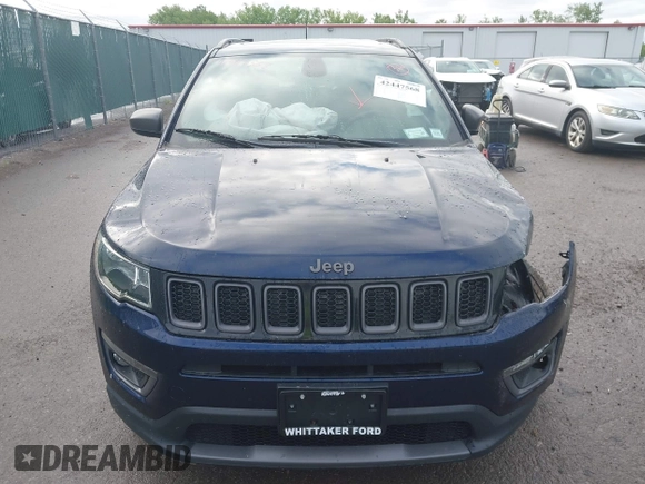 2021 Jeep Compass 80th Anniversary with VIN 3C4NJDEB5MT520949, listed as a IAAI auction lot 42447568 with 43,840 mi miles and . Bid and sale history available at DreamBid. Image 12.