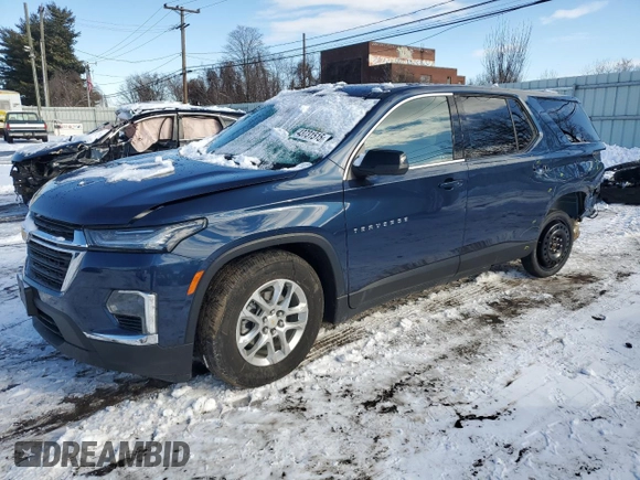 2023 Chevrolet Traverse LS with VIN 1GNEVFKW0PJ121876, listed as a Copart auction lot 43731515 with 24,673 mi miles and Salvage Title. Bid and sale history available at carsss.com. Image 1.