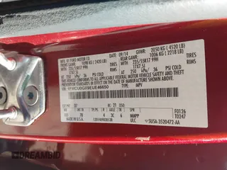 2014 Ford Escape SE z VIN 1FMCU0GX9EUE46650, wystawiony jako IAAI lot #42472060 z przebiegiem 132 086 mil mil oraz . Historia ofert i sprzedaży dostępna na DreamBid. Obrazek 9.