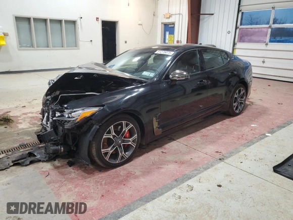 2018 Kia Stinger GT2 with VIN KNAE55LC3J6015694, listed as a Copart auction lot 51275075 with 43,999 mi miles and Salvage Title. Bid and sale history available at carsss.com. Image 1.