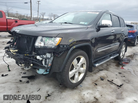 2013 Jeep Grand Cherokee Overland with VIN 1C4RJFCG7DC571280, listed as a Copart auction lot 47250365 with 53,907 mi miles and Salvage Title. Bid and sale history available at carsss.com. Image 1.