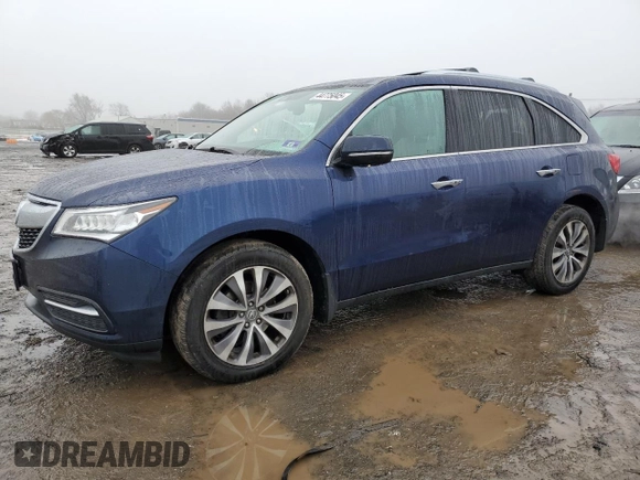 2015 Acura MDX Technology z VIN 5FRYD4H63FB024972, wystawiony jako Copart lot #44775045 z przebiegiem 91 100 mil mil oraz Szkoda całkowita • Salvage title. Historia ofert i sprzedaży dostępna na DreamBid. Obrazek 1.