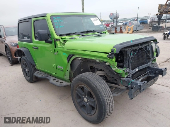 2020 Jeep Wrangler Sport S with VIN 1C4GJXAG1LW103235, listed as a IAAI auction lot 42126250 with 64,986 mi miles and . Bid and sale history available at DreamBid. Image 1.