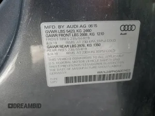 2016 Audi Q5 Premium Plus with VIN WA1L2AFP4GA007422, listed as a Copart auction lot 46243285 with 0 mi miles and Clean Title. Bid and sale history available at carsss.com. Image 14.