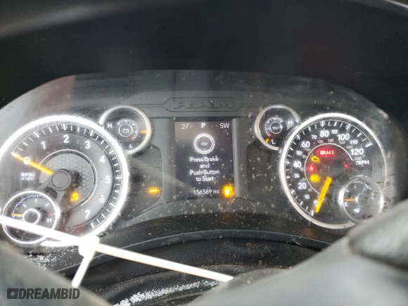 2019 Ram 2500 Tradesman with VIN 3C6MR5AJ0KG551935, listed as a Copart auction lot 43856195 with 156,569 mi miles and Salvage Title. Bid and sale history available at carsss.com. Image 9.