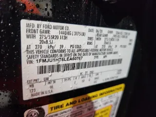 2020 Ford Expedition XLT z VIN 1FMJU1HT6LEA60767, wystawiony jako Copart lot #58072885 z przebiegiem 82 070 mil mil oraz Szkoda całkowita • Salvage title. Historia ofert i sprzedaży dostępna na DreamBid. Obrazek 14.