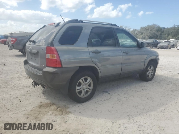 2005 Kia Sportage LX with VIN KNDJE723757076660, listed as a Copart auction lot 86119444 with 106,000 mi miles and Clean Title. Bid and sale history available at carsss.com. Image 3.