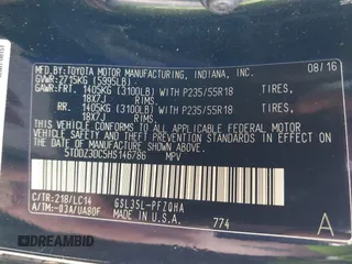2017 Toyota Sienna XLE с VIN 5TDDZ3DC5HS146786, выставлен на аукционе IAAI как лот 41635018 с пробегом 64 942 миль миль и . История ставок и продаж доступна на DreamBid. Изображение 9.