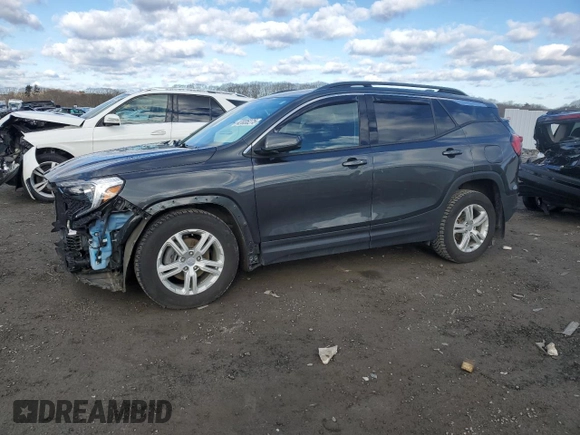 2020 GMC Terrain SLE with VIN 3GKALTEV0LL195174, listed as a Copart auction lot 47035275 with 57,105 mi miles and Salvage Title. Bid and sale history available at carsss.com. Image 1.