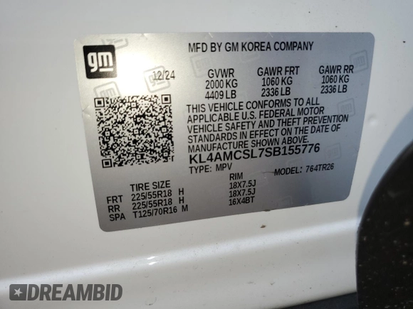 2025 Buick Encore GX Preferred z VIN KL4AMCSL7SB155776, wystawiony jako Copart lot #65182045 z przebiegiem 8 818 mil mil oraz Szkoda całkowita • Salvage title. Historia ofert i sprzedaży dostępna na DreamBid. Obrazek 13.