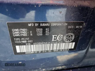 2019 Subaru Legacy with VIN 4S3BNDN62K3008763, listed as a Copart auction lot 42002075 with 201,714 mi miles and Clean title. Bid and sale history available at DreamBid. Image 13.