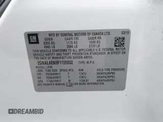 2015 Chevrolet Equinox LS with VIN 2GNALAEK8F1155802, listed as a IAAI auction lot 42092793 with 150,728 mi miles and . Bid and sale history available at DreamBid. Image 9.