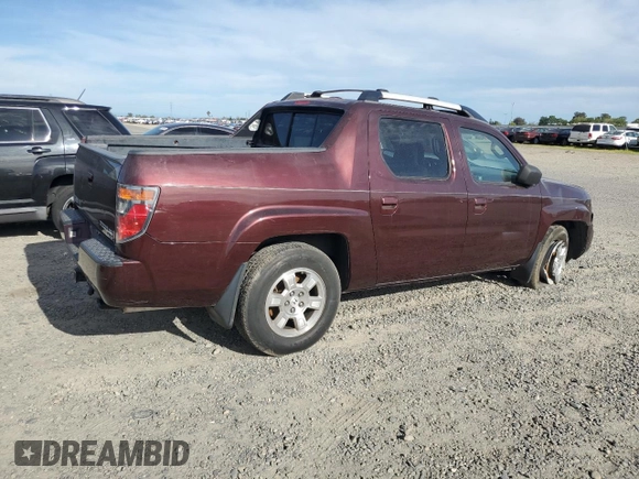 2008 Honda Ridgeline RTL with VIN 2HJYK16598H524756, listed as a Copart auction lot 52727235 with Not provided miles and Salvage title. Bid and sale history available at DreamBid. Image 3.