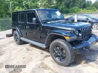 2020 Jeep Wrangler Unlimited Sahara z VIN 1C4HJXEN6LW106869, wystawiony jako IAAI lot #42390113 z przebiegiem 56 907 mil mil oraz . Historia ofert i sprzedaży dostępna na DreamBid. Obrazek 1.