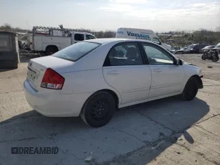 2009 Kia Spectra EX with VIN KNAFE221295654167, listed as a Copart auction lot 53377745 with 131,266 mi miles and Salvage Title. Bid and sale history available at DreamBid. Image 3.