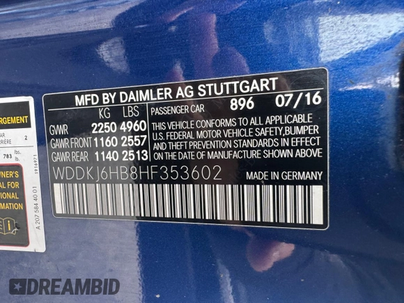 2017 Mercedes-Benz E 400 with VIN WDDKJ6HB8HF353602, listed as a Copart auction lot 65281995 with 148,972 mi miles and Clean title. Bid and sale history available at DreamBid. Image 11.