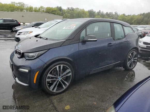 2018 BMW i3 s with VIN WBY7Z8C58JVB87486, listed as a Copart auction lot 55184614 with 67792 miles and Salvage Title. Bid and sale history available at carsss.com. Image 1.