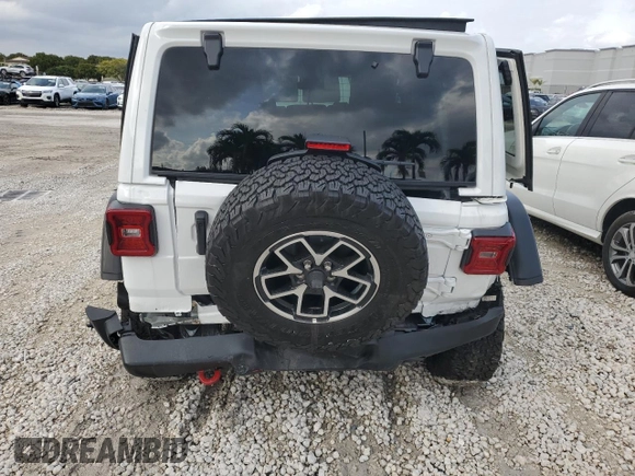 2024 Jeep Wrangler Rubicon with VIN 1C4PJXFG7RW247535, listed as a Copart auction lot 41755145 with 2,072 mi miles and Salvage title. Bid and sale history available at DreamBid. Image 6.