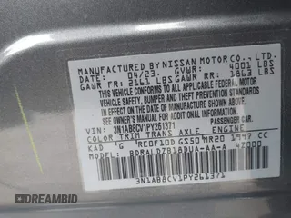 2023 Nissan Sentra SV with VIN 3N1AB8CV1PY261371, listed as a IAAI auction lot 41947492 with 39,764 mi miles and . Bid and sale history available at DreamBid. Image 9.