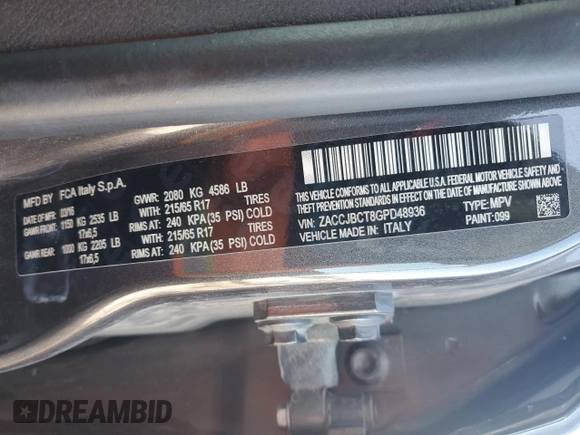 2016 Jeep Renegade Trailhawk with VIN ZACCJBCT8GPD48936, listed as a Copart auction lot 41873145 with 196,632 mi miles and Non Repairable. Bid and sale history available at carsss.com. Image 13.