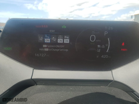 2023 Toyota Prius LE with VIN JTDACAAU9P3010649, listed as a Copart auction lot 43255465 with 16,727 mi miles and Salvage Title. Bid and sale history available at carsss.com. Image 9.