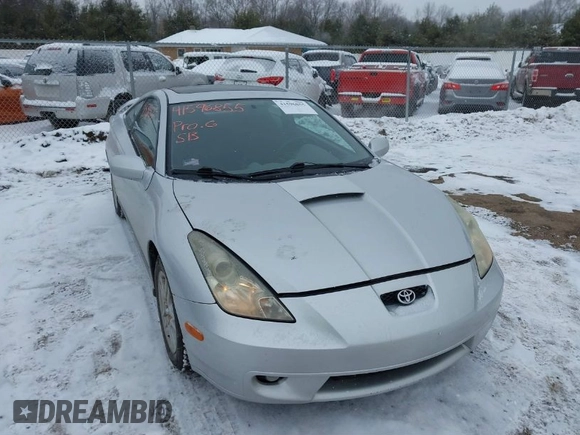 2000 Toyota Celica GT with VIN JTDDR32TXY0025192, listed as a IAAI auction lot 41596855 with 153,562 mi miles. Bid and sale history available at carsss.com. Image 1.