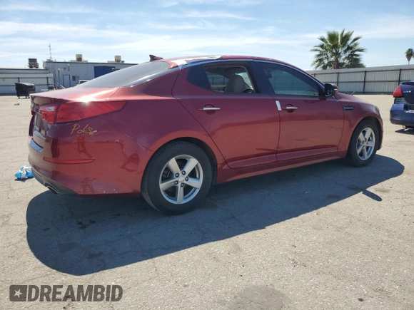 2015 Kia Optima LX with VIN 5XXGM4A75FG457674, listed as a Copart auction lot 50573355 with 125,943 mi miles and Salvage Title. Bid and sale history available at DreamBid. Image 3.