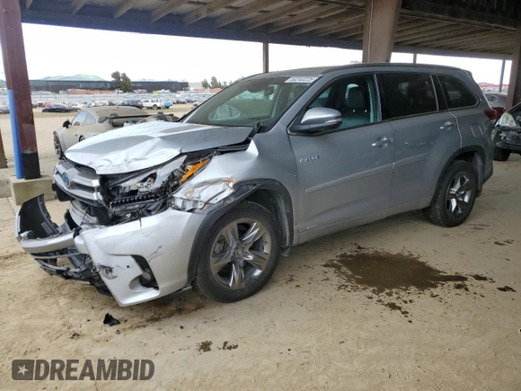 2017 Toyota Highlander Hybrid Limited with VIN 5TDDGRFH5HS024091, listed as a Copart auction lot 50240225 with 97,409 mi miles and Salvage title. Bid and sale history available at DreamBid. Image 1.