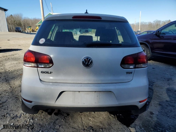 2013 Volkswagen Golf TDI w/Sunroof & Nav with VIN WVWNM7AJ4DW126519, listed as a Copart auction lot 81558904 with 208,280 mi miles and Salvage Title. Bid and sale history available at carsss.com. Image 6.