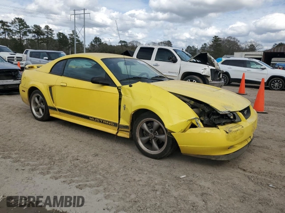2002 Ford Mustang Standard with VIN 1FAFP40442F128344, listed as a Copart auction lot 48189045 with 0 mi miles and Salvage Title. Bid and sale history available at carsss.com. Image 4.
