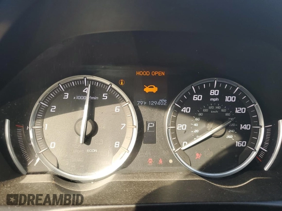 2016 Acura TLX V6 with VIN 19UUB2F34GA004129, listed as a Copart auction lot 49731975 with 129,402 mi miles and Salvage title. Bid and sale history available at DreamBid. Image 9.