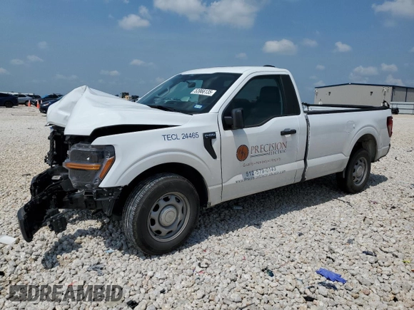 2024 Ford F-150 XL z VIN 1FTMF1KP2RKE56518, wystawiony jako Copart lot #53966135 z przebiegiem 6 192 mil mil oraz Szkoda całkowita • Salvage title. Historia ofert i sprzedaży dostępna na DreamBid. Obrazek 1.