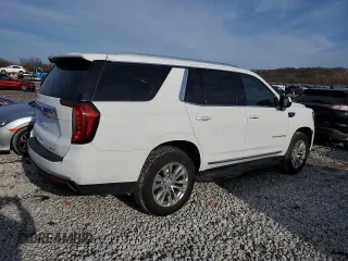 2023 GMC Yukon SLT with VIN 1GKS2BKD7PR157629, listed as a Copart auction lot 43967425 with 66,850 mi miles and Clean Title. Bid and sale history available at carsss.com. Image 3.