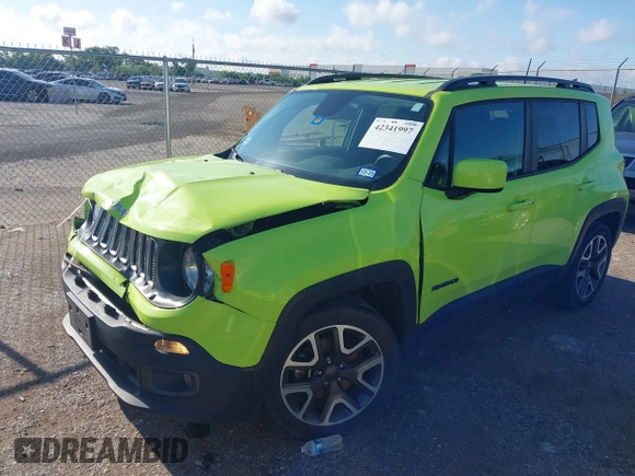 2018 Jeep Renegade Latitude with VIN ZACCJABB6JPJ10039, listed as a IAAI auction lot 42341997 with 91,708 mi miles and . Bid and sale history available at DreamBid. Image 17.
