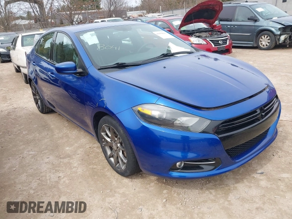 2014 Dodge Dart SXT with VIN 1C3CDFBB1ED692972, listed as a IAAI auction lot 41958041 with 108,765 mi miles. Bid and sale history available at carsss.com. Image 1.